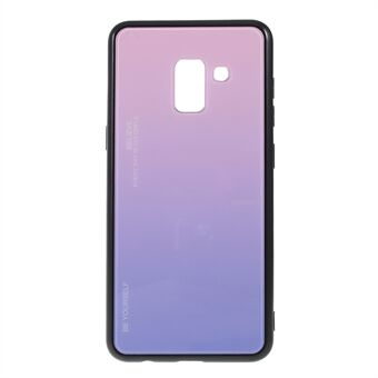 Gradient Color Glass + PC + TPU-telefonfodral till Samsung Galaxy A8 (2018)