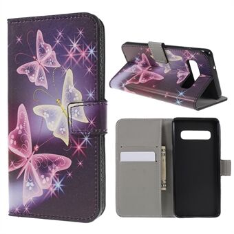 Mönstertryck plånbok Läder Flip Fodral för Samsung Galaxy S10