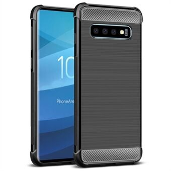 IMAK Vega Carbon Fiber Texture Brushed TPU-telefonhölje för Samsung Galaxy S10