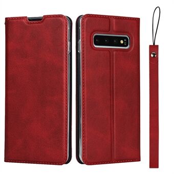 TPU+PU Leather Phone Stand Casing with Lanyard for Samsung Galaxy S10