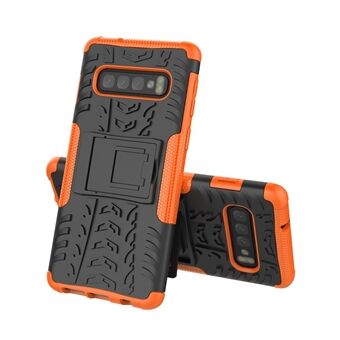 2-in-1 Tyre Pattern PC + TPU Hybrid Mobile Phone Case with Kickstand for Samsung Galaxy S10 Plus