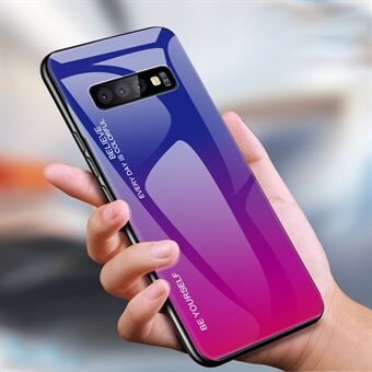Gradient Tempered Glass TPU + PC Cell Phone Case for Samsung Galaxy S10 Plus