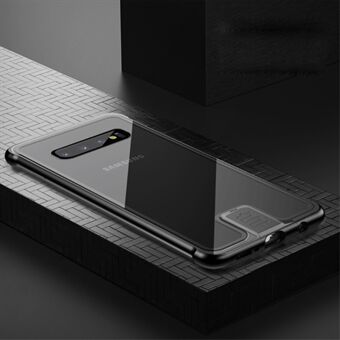 Leshield Series Metallram+Glas Telefonfodral Skal till Samsung Galaxy S10 Plus - Svart