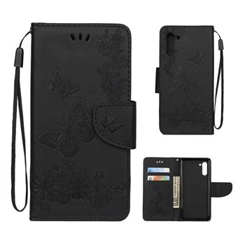 Imprint Butterfly Flower Plånboksfodral för Samsung Galaxy Note 10 / Note 10 5G