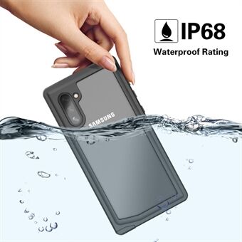 REDPEPPER vattentät skyddsfodral fodral till Samsung Galaxy Note 10 [Support Fingerprint Unlock] [Clear Back] - Svart