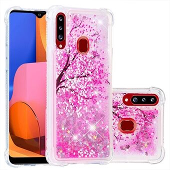 Liquid Glitter Powder Patterned Shockproof Quicksand TPU Case for Samsung Galaxy A20s
