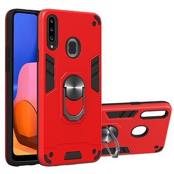 Detachable 2-in-1 TPU+PC Hybrid Phone Case with Rotating Kickstand for Samsung Galaxy A20s