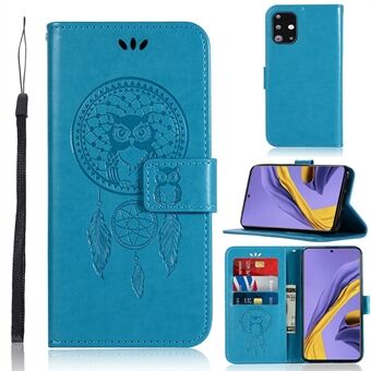 Imprinted Dream Catcher Owl Leather Plånboksfodral till Samsung Galaxy A51