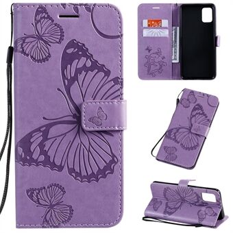 Imprint Butterfly Läderplånboksfodral till Samsung Galaxy A51