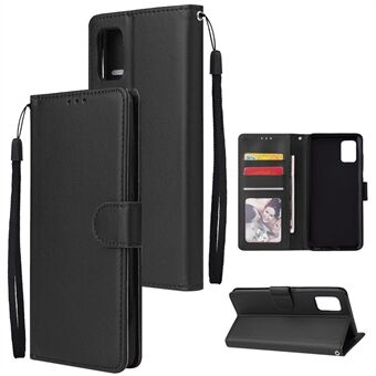 Plånbok Stand läder skyddsfodral med rem för Samsung Galaxy A51