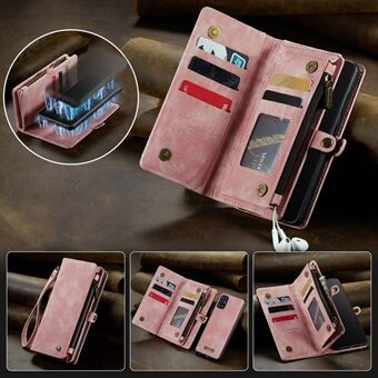 CASEME 008-serien 2-i-1 plånboksfodral med flera fack för Samsung Galaxy A51 SM-A515 Vintage PU-läderfodral