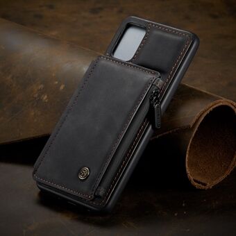 CASEME C20 Zipper Pocket Card Slots PU-läderbelagd TPU-fodral Skal för Samsung Galaxy A51 SM-A515