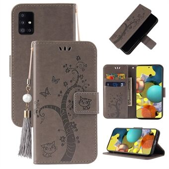 Imprint Tur Tree plånbok Stand läderfodralet för Samsung Galaxy A51 SM-A515