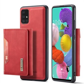 DG.MING M2-serien avtagbar plånbok 2-i-1 360 ° Kraftfullt skydd Trådlös laddning Hybridtelefonfodral med stöd för Samsung Galaxy A51 4G SM-A515