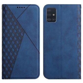 Plånboksfodral i läder med geometriskt mönster för Samsung Galaxy A51 4G SM- Stand