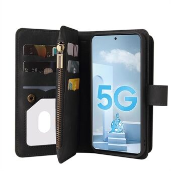 Flera kortplatser Fullt skydd Telefonfodral i läder med dragkedja för Samsung Galaxy A51 4G SM-A515