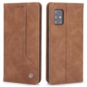 POLA 008-serien Retro Style PU-läder plånboksfodral Folio Flip Stand Skyddstelefonfodral för Samsung Galaxy A51 4G SM-A515
