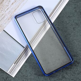 Dubbelsidigt härdat glas + magnetisk adsorption metallram Unique skal för Samsung Galaxy A71 SM-A715