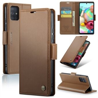 CASEME 023-serien för Samsung Galaxy A71 4G SM-A715 PU- Stand Telefonfodral RFID-blockerande plånboksfodral