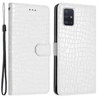 Smartphone Shell för Samsung Galaxy A71 4G SM-A715, Stand i läder Krokodil Texture Fodral