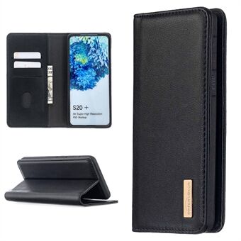 Stand 2-i-1 plånboksställ i äkta läder för Samsung Galaxy S20 Plus / S20 Plus 5G - Svart