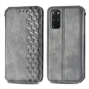 Auto-Absorbed PU Leather Case for Samsung Galaxy S20 Plus/S20 Plus 5G, Rhombus Imprinting Wallet Stand Design Phone Accessory