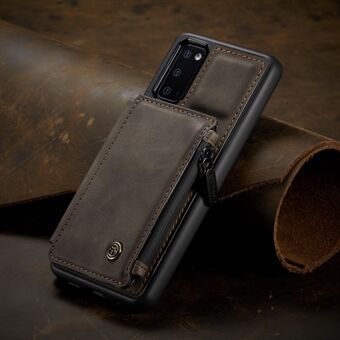 CASEME C20 Zipper Pocket Card Slots PU-läderbelagd TPU-skyddsfodral för Samsung Galaxy S20 4G/S20 5G