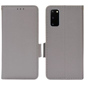 Litchi Texture Stand Telefonfodral för Samsung Galaxy S20 4G / S20 5G, Plånboksfodral med dubbelt magnetlås på sidan
