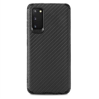 For Samsung Galaxy S20 4G/5G PU Leather Coated Flexible TPU + PVC Phone Back Case Fiber Texture Anti-fingerprint Cover