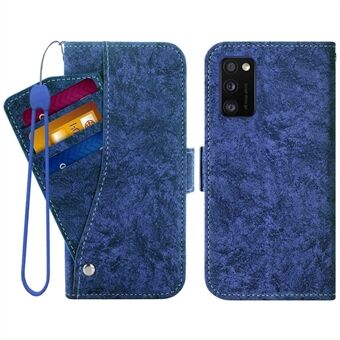 För Samsung Galaxy A41 (global version) TPU+PU Läder Roterande kortplatser Flip Cover Vattenfärgad målning Textur Stand Dubbelt magnetiskt lås plånboksfodral