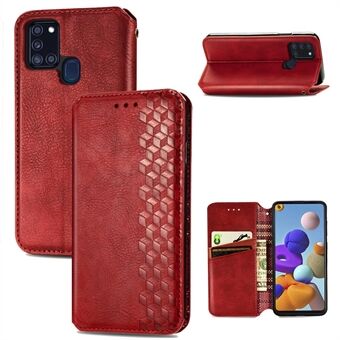 Fashionable Magnetic Absorbed Diamond Effect Leather Phone Cover Case for Samsung Galaxy A21s