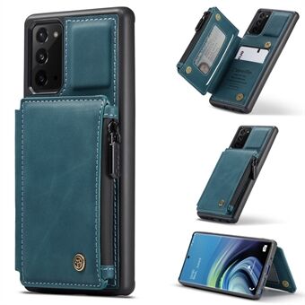 CASEME C20 Zipper Pocket Card Slots Läderbelagda TPU-mobilfodral för Samsung Galaxy Note20/Note20 5G