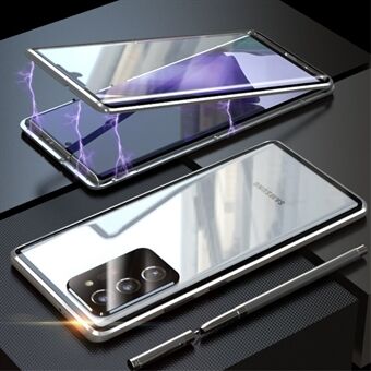 Magnetisk installation Metallram + härdat glas Skyddsfodral med linsskydd för Samsung Galaxy Note20 Ultra/Note20 Ultra 5G