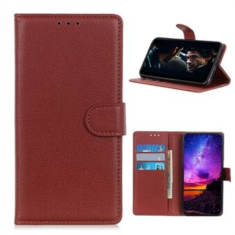 Litchi hudens struktur plånboken Stand Skyddsfodral för Samsung Galaxy A42 5G