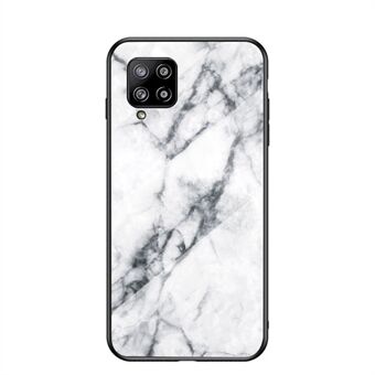 Marbling Pattern Tempered Glass and PC Phone Shell with TPU Edge for Samsung Galaxy A42 5G