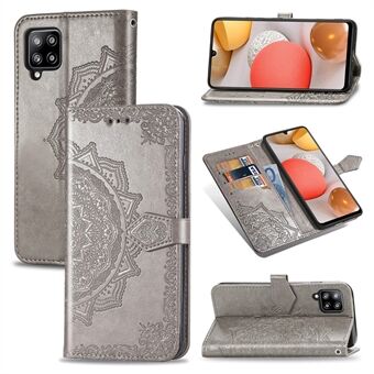 Präglat Mandala Flower PU-läder plånboksfodral för Samsung Galaxy A42 5G