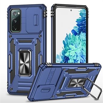 Armor Series för Samsung Galaxy S20 FE 4G / 5G / S20 FE 2022 / S20 Lite Kickstand Design Stötsäkert telefonfodral PC + TPU skyddande bakstycke med skjutkameraskydd