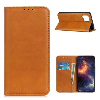 Auto-absorberad Split Leather Stand plånbok Cover Shell för Samsung Galaxy A12