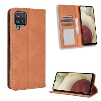 Magnetic vintagestil plånbok Stand Phone Case Skal till Samsung Galaxy M12 / A12