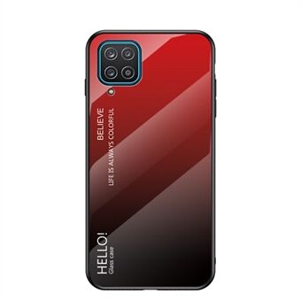 TPU-ram + Härdat glas Färgtoningsmönster Mobilfodral till Samsung Galaxy A12
