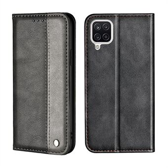 Color Skarvning Business Style Card Holder Leather Protector för Samsung Galaxy A12 Stand Case