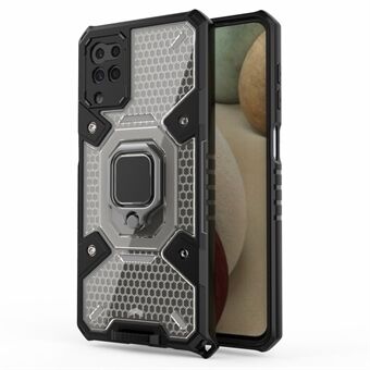 Kickstand Design PC + TPU Anti- Scratch Skyddande Hybrid Telefonfodral Skal Inbyggd magnetisk hållare för Samsung Galaxy A12
