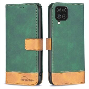 BINFEN COLOR BF Leather Case Series-7 Style 11 PU Leather Shell for Samsung Galaxy A12, Touch Skin Leather Splicing Wallet Stand Case