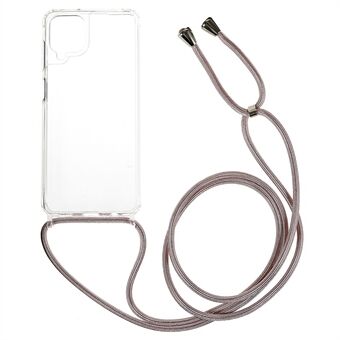 Telefonfodral för Samsung Galaxy A12, genomskinligt TPU+akryl mobiltelefonskal med linne