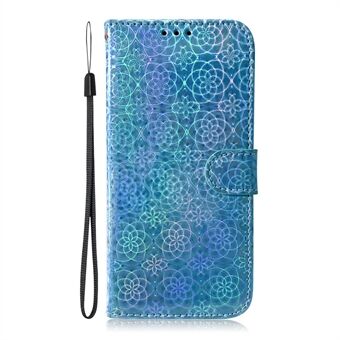 Blommönster Leather Stand plånbok Fodral till Samsung Galaxy S21 5G