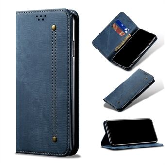 Vintage stil för Samsung Galaxy S21 Jeans Textur plånboksställ Stand