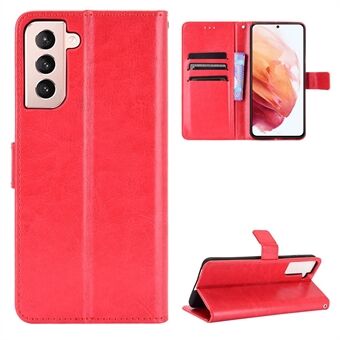Plånbok Stand Skal till Samsung Galaxy S21 5G Crazy Horse Texture läderetui
