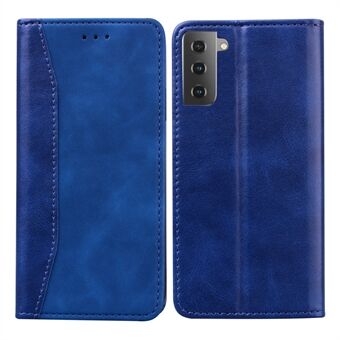 Affärsstil Skarvning Autoabsorberat plånboksställ i läder Stand Skal för Samsung Galaxy S21 4G/5G