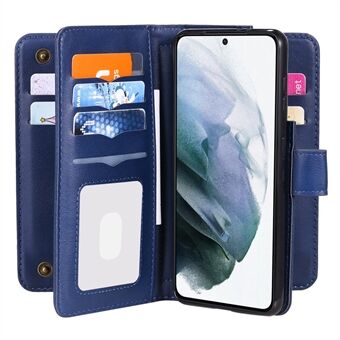 10 kortplatser Plånboksdesign Mobiltelefonskyddsfodral PU-läderskal för Samsung Galaxy S21 5G / S30 5G