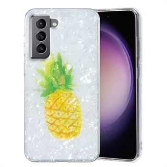 För Samsung Galaxy S21 5G / S21 4G TPU telefonfodral IMD Marble Flower Shell Pattern Telefonskal